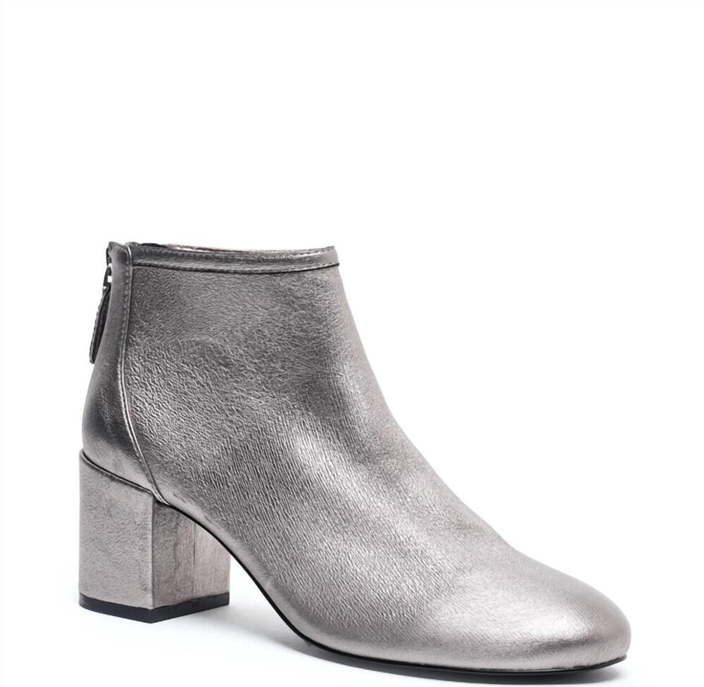 NEW CECELIA NEW YORK women's knowlton boots in pewter stretch leather